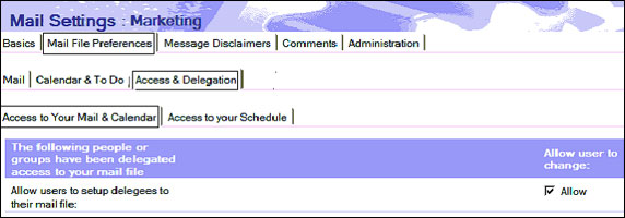 Mail File Preferences - Access & Delegation - Access to your Mail & Calendar Ӹǩ