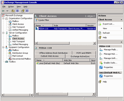 Figure 1 Exchange Management Console with Service Pack 1