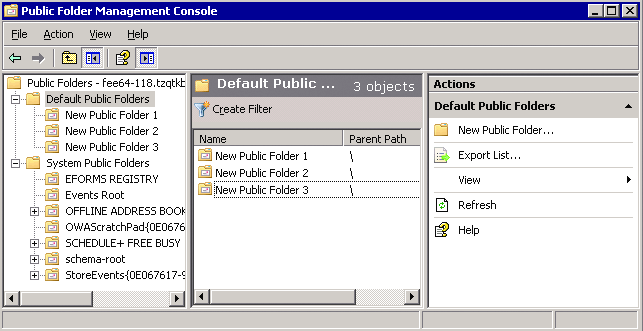 Figure 4 Public Folder Management Console